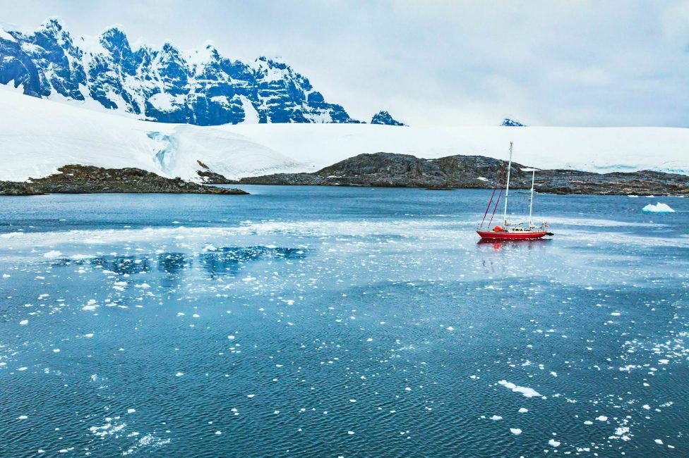 Vessel in Antarctic waters