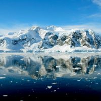 Antarctica mountain and ocean