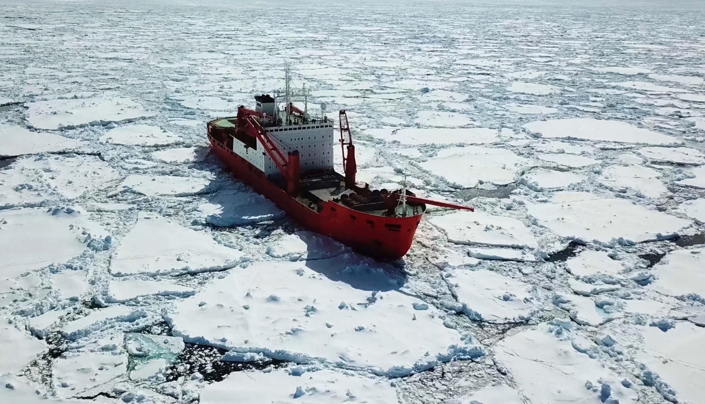 Ship in Antarctic waters